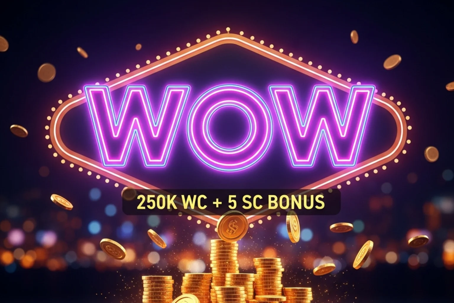 WOW Vegas promo code welcome bonus with free Sweeps Coins